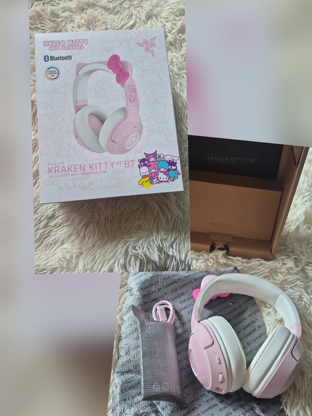 Razer Kraken Kitty v2 BT Kids Headset - Pink & White